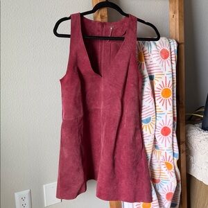 Free People Cranberry Suede Mini Dress